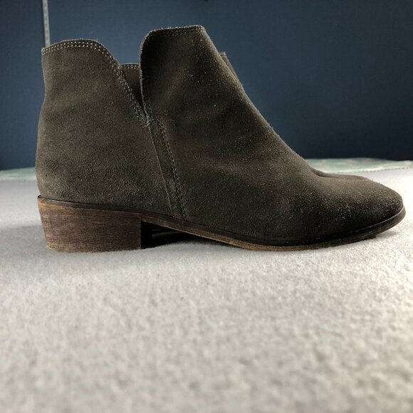 Splendid Gray Suede Side Zip Hamptyn Ankle Boots - Picture 6 of 9